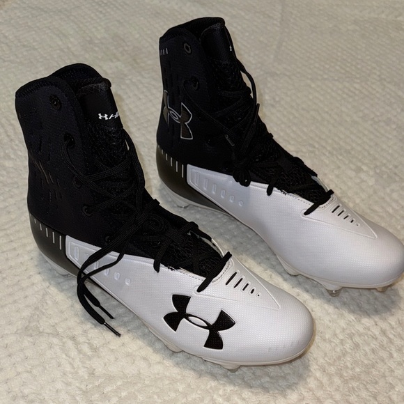 ⚡️🆕Under Armour Highlight Select D 🏈⚽️ Cleats – Black & White, Size 11.5 - Picture 1 of 11